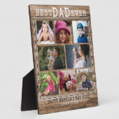Bester Vater je 8 Familienfoto Collage Rustikales  Fotoplatte (Seite)