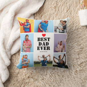 Bester Vater je 8 Foto Collage Vatertag Geschenk Kissen