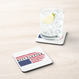 Bester Vater je amerikanische Flagge Getränkeuntersetzer