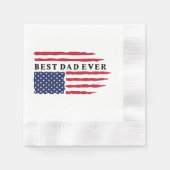 Bester Vater je amerikanische Flagge Serviette (Vorderseite)