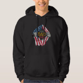 Bester Vater je amerikanische Flagge Super Hero Fa Hoodie (Vorderseite)