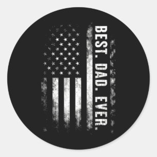 Bester Vater je amerikanische Flagge Vintag Rücken Runder Aufkleber