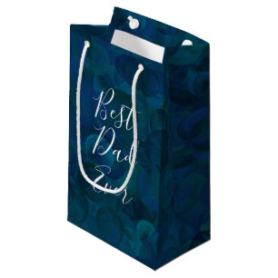 Bester Vater je Aquamarin Blau Kleine Geschenktüte