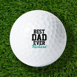Bester Vater je Aquamariner Mit Monogramm Vatertag Golfball