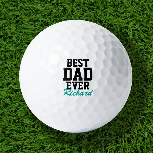 Bester Vater je Aquamariner Mit Monogramm Vatertag Golfball