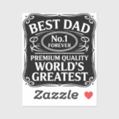 Bester Vater je Aufkleber (Blatt)