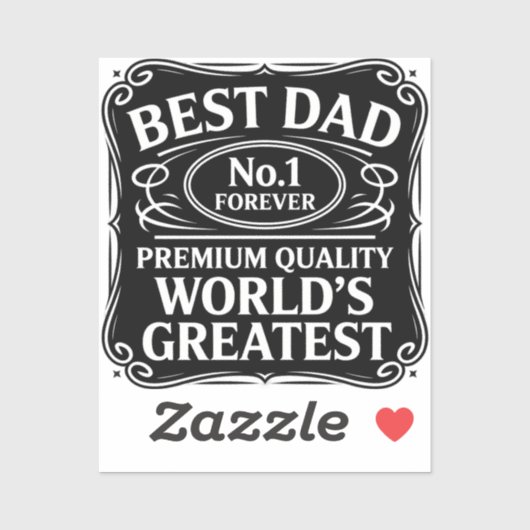 Bester Vater je Aufkleber (Blatt)