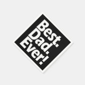 Bester Vater je Ausrufung Schwarz/Weiß Vatertag Serviette (Ecke)