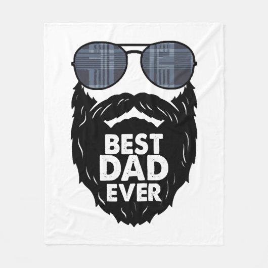 Bester Vater je Bart bärtige Vater Sonnenbrille sc Fleecedecke (Vorderseite)