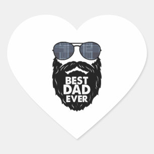 Bester Vater je Bart bärtige Vater Sonnenbrille sc Herz-Aufkleber