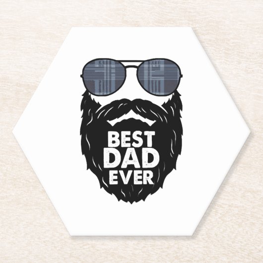 Bester Vater je Bart bärtige Vater Sonnenbrille sc Untersetzer (Vorderseite)