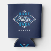 Bester Vater je Baseball Diamant Name und Monogram Dosenkühler (Vorderseite)