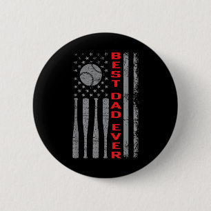 Bester Vater je Baseball-Fahne mit Vintager US-ame Button