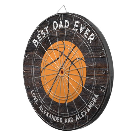 Bester Vater je Basketball gestörter Text Dartscheibe (Vorderseite rechts)