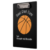 Bester Vater je Basketball gestörter Text Klemmbrett (Links)