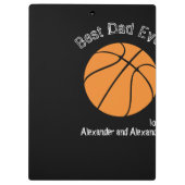 Bester Vater je Basketball gestörter Text Klemmbrett (Rückseite)