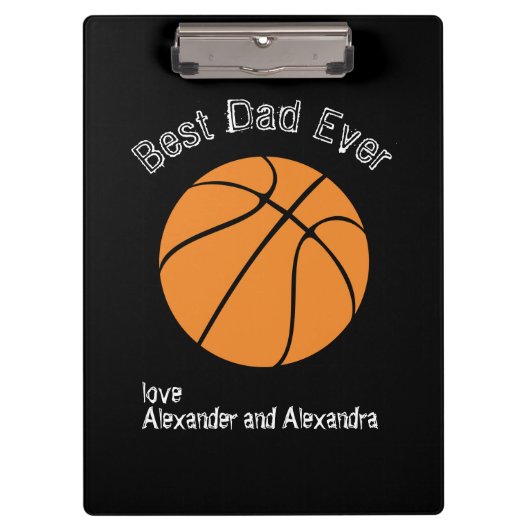 Bester Vater je Basketball gestörter Text Klemmbrett (Vorderseite)