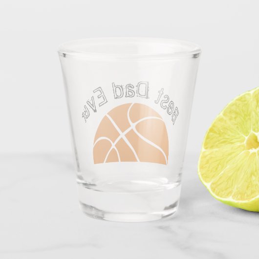 Bester Vater je Basketball gestörter Text Schnapsglas (Rückseite)
