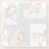 Bester Vater je bearbeitbar 4 FotoCollage Glasuntersetzer (Rückseite)