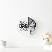 Bester Vater je benutzerdefiniert 2-FotoCollage Runde Wanduhr (Zuhause)