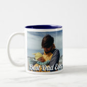 Bester Vater je! Benutzerdefinierte 2 horizontale  Zweifarbige Tasse (Links)