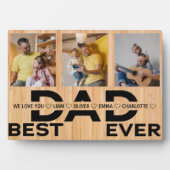 Bester Vater je benutzerdefinierte Familie 3 FotoC Fotoplatte (Vorderseite)