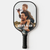 Bester Vater je benutzerdefinierte Foto-Collage Er Pickleball Schläger (Rückseite)