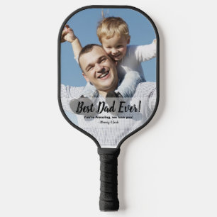 Bester Vater je benutzerdefinierte Foto-Nachrichte Pickleball Schläger