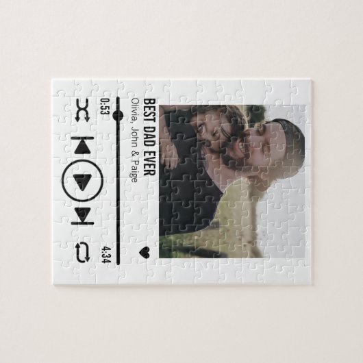 Bester Vater je benutzerdefinierte Foto-Song-Playl Puzzle (Horizontal)