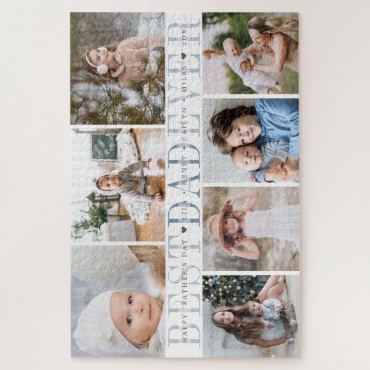 Bester Vater je | Benutzerdefinierte Message & Kid Puzzle (Vertikal)