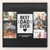 Bester Vater je benutzerdefinierten 6-FotoCollage Glasuntersetzer (Vorderseite)