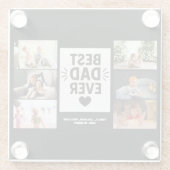 Bester Vater je benutzerdefinierten 6-FotoCollage Glasuntersetzer (Rückseite)