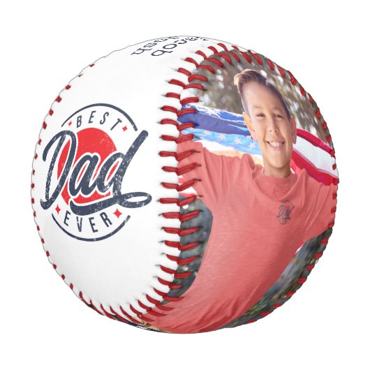 Bester Vater je benutzerdefinierten Foto Baseball (Schrägansicht)