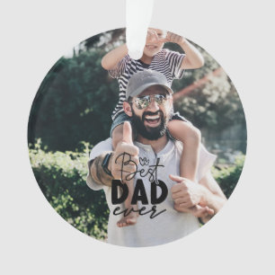 Bester Vater je benutzerdefiniertes 2-Foto-Doppels Ornament