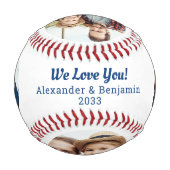 Bester VATER je benutzerdefiniertes 4 Foto Erstell Baseball (Rückseite)