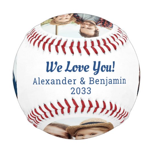 Bester VATER je benutzerdefiniertes 4 Foto Erstell Baseball (Rückseite)
