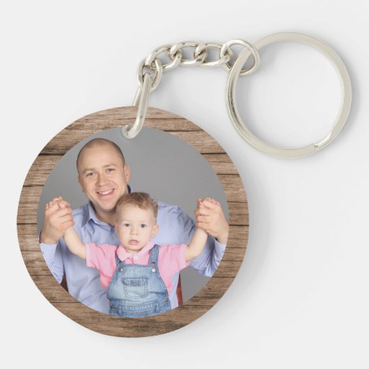 Bester Vater je benutzerdefiniertes Foto Erstellen Schlüsselanhänger (Rückseite)