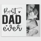 Bester Vater je benutzerdefiniertes Foto Geschenkpapier (Flach)