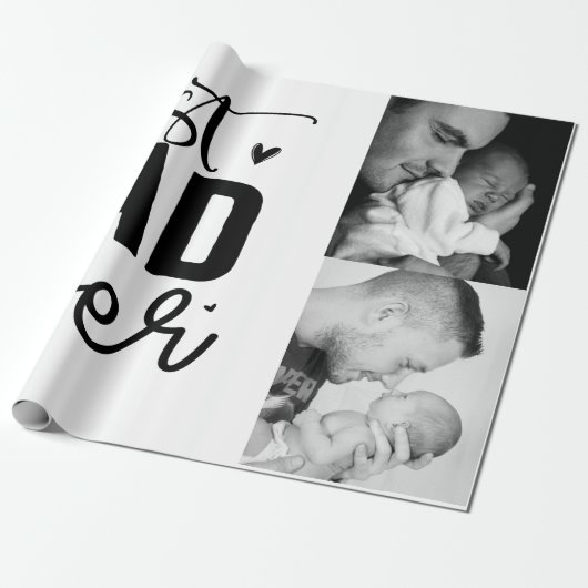 Bester Vater je benutzerdefiniertes Foto Geschenkpapier (Ungerollt)