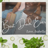 Bester Vater je benutzerdefiniertes Foto Geschirrtuch (Gefaltet)