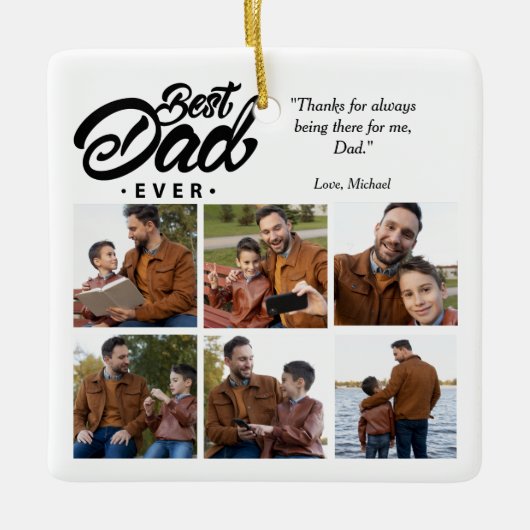 Bester Vater je benutzerdefiniertes Foto Keramikornament (Vorderseite)