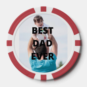 Bester Vater je benutzerdefiniertes Foto Pokerchips