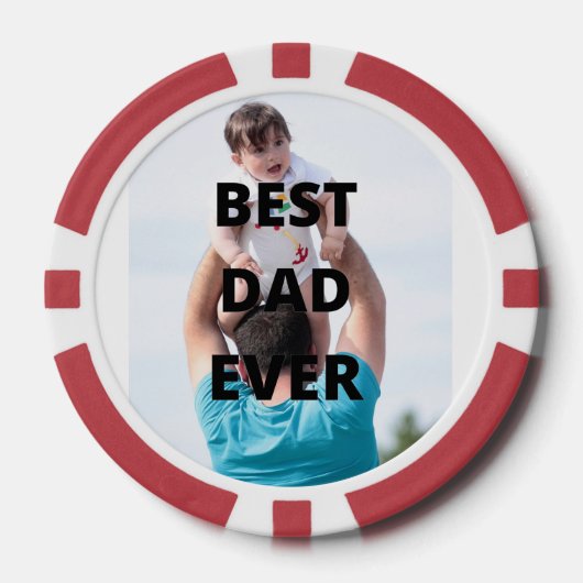 Bester Vater je benutzerdefiniertes Foto Pokerchips (Vorderseite)