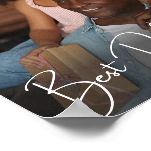 Bester Vater je benutzerdefiniertes Foto Poster (Ecke)