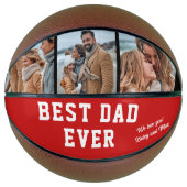 Bester Vater je benutzerdefiniertes Foto Rot Basketball (Vorderseite)