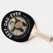 Bester Vater je benutzerdefiniertes Foto Schwarz P Tischtennis Schläger (Seitenansicht)