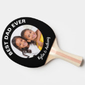 Bester Vater je benutzerdefiniertes Foto Schwarz Tischtennis Schläger (Seitenansicht)
