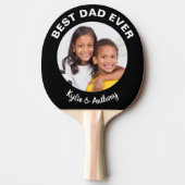 Bester Vater je benutzerdefiniertes Foto Schwarz Tischtennis Schläger (Vorderseite)