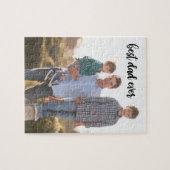 Bester Vater je benutzerdefiniertes Foto Schwarzes Puzzle (Horizontal)