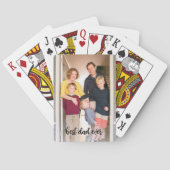 Bester Vater je benutzerdefiniertes Foto Schwarzes Spielkarten (Rückseite)